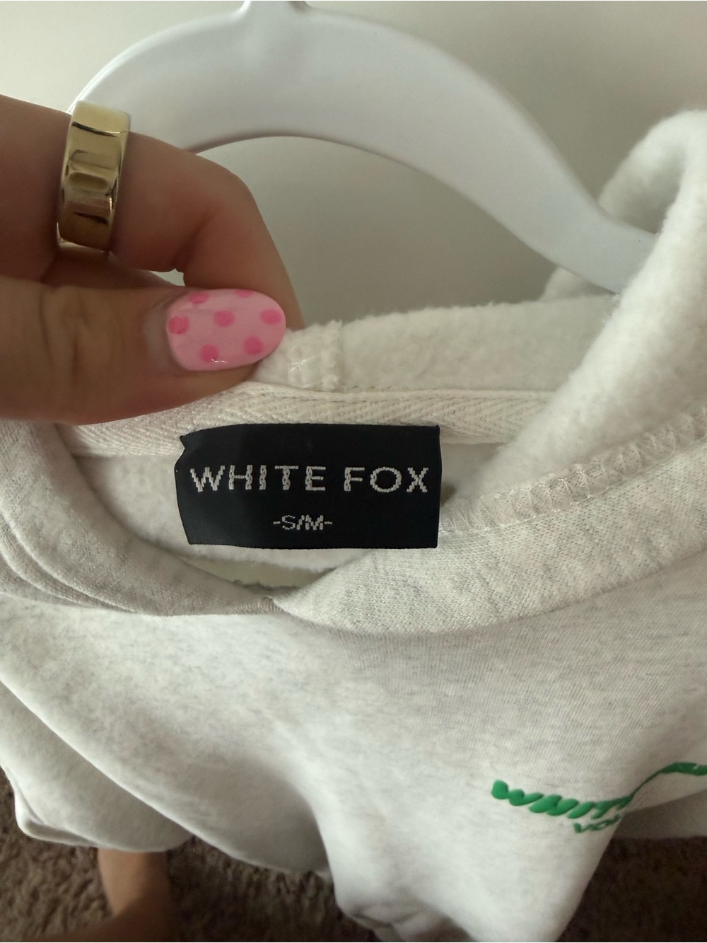 White Fox Boutique White Hoodie with Green Logo - Vol.3 - Picture 3 of 5